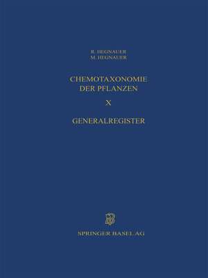 cover image of Chemotaxonomie der Pflanzen